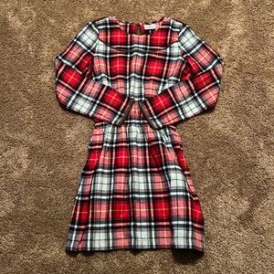 Hanna Andersson stunning red flannel cinched long sleeve dress